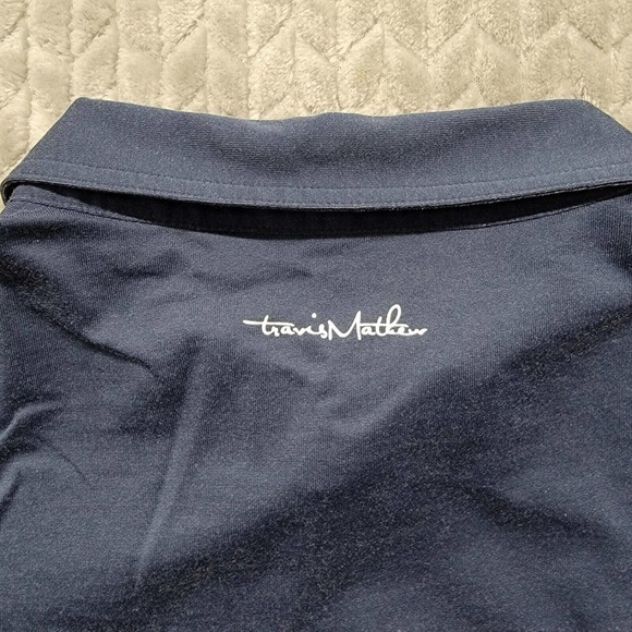 Men’s TRAVIS MATHEW Blue‎ Gray Stripes Polyester Polo Golf Shirt Size XL - Picture 8 of 10